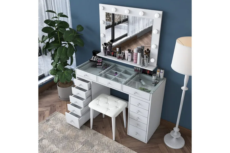 Varlin Sminkebord 120 cm - Hvit - Møbler - Bord - Sminkebord & toalettbord