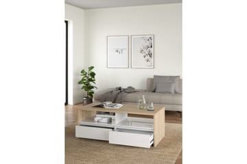 Varun Sofabord 120 cm - Hvit/Natur - Møbler - Bord - Sofabord & salongbord