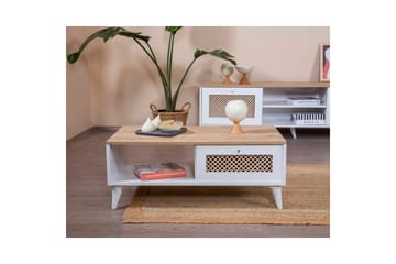 Velin Sofabord 55 cm - Mellomfarget tre/Hvit - Møbler - Bord - Sofabord & salongbord