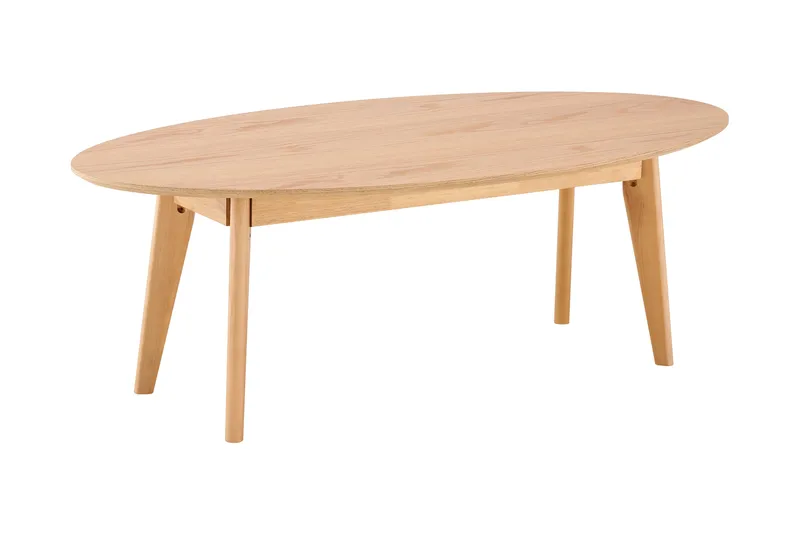 Velo Ovalt Sofabord 130x65 cm med Tre- og Eikutseende, Eik