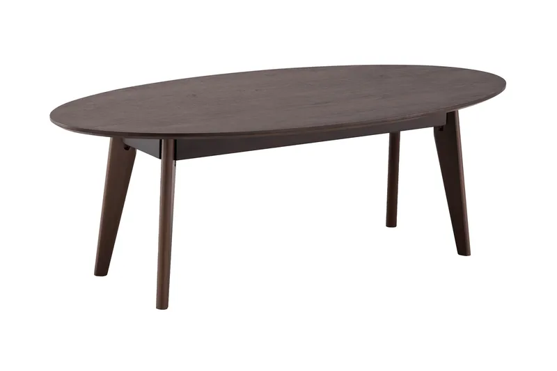 Velo Ovalt Sofabord 130x65 cm med Tre- og Røkt Eik-utseende, Røkt eik