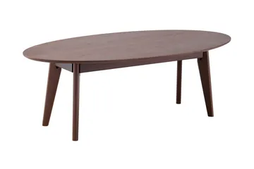 Velo Ovalt Sofabord 130x65 cm med Tre- og Valnøttutseende - Valnøtt - Møbler - Bord - Sofabord & salongbord