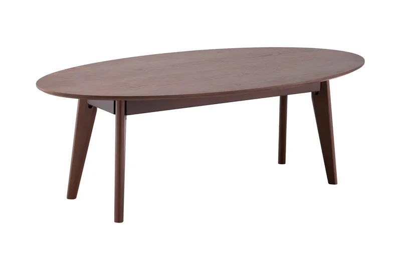 Velo Ovalt Sofabord 130x65 cm med Tre- og Valnøttutseende - Valnøtt - Møbler - Bord - Sofabord & salongbord