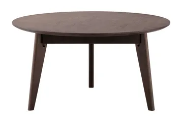 Velo Rundt Sofabord 85 cm med Tre- og Røkt Eik-utseende og Tre Ben - Røkt eik - Møbler - Bord - Sofabord & salongbord