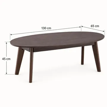 Velo sofabord ovalt 130 cm massivt tre - Røkt eik - Møbler - Bord - Sofabord & salongbord