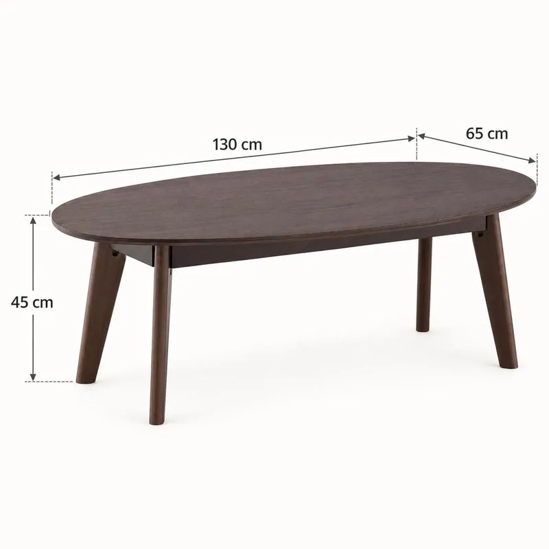Velo sofabord ovalt 130 cm massivt tre - Røkt eik - Møbler - Bord - Sofabord & salongbord