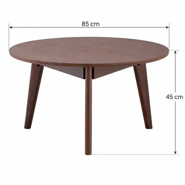Velo sofabord rundt 85 cm massivt tre - Valnøtt - Møbler - Bord - Sofabord & salongbord