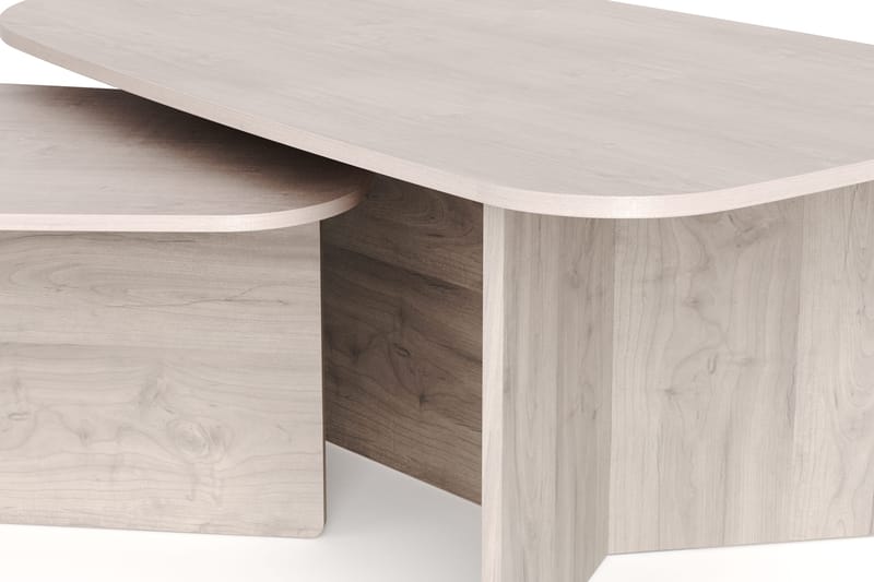Vento settbord, sofabord 120 x 70 cm + 90 x 60 cm - Hvitlasert eik - Møbler - Bord - Sofabord & salongbord