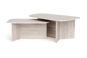 Vento settbord, sofabord 120 x 70 cm + 90 x 60 cm - Hvitlasert eik - Møbler - Bord - Sofabord & salongbord