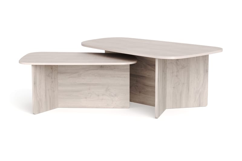 Vento settbord, sofabord 120 x 70 cm + 90 x 60 cm - Hvitlasert eik - Møbler - Bord - Sofabord & salongbord