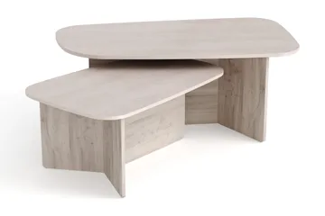 Vento settbord, sofabord 120 x 70 cm + 90 x 60 cm - Hvitlasert eik - Møbler - Bord - Sofabord & salongbord