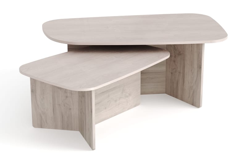 Vento settbord, sofabord 120 x 70 cm + 90 x 60 cm - Hvitlasert eik - Møbler - Bord - Sofabord & salongbord
