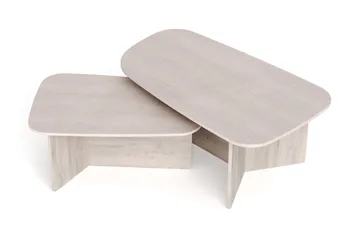 Vento settbord, sofabord 120 x 70 cm + 90 x 60 cm - Hvitlasert eik - Møbler - Bord - Sofabord & salongbord