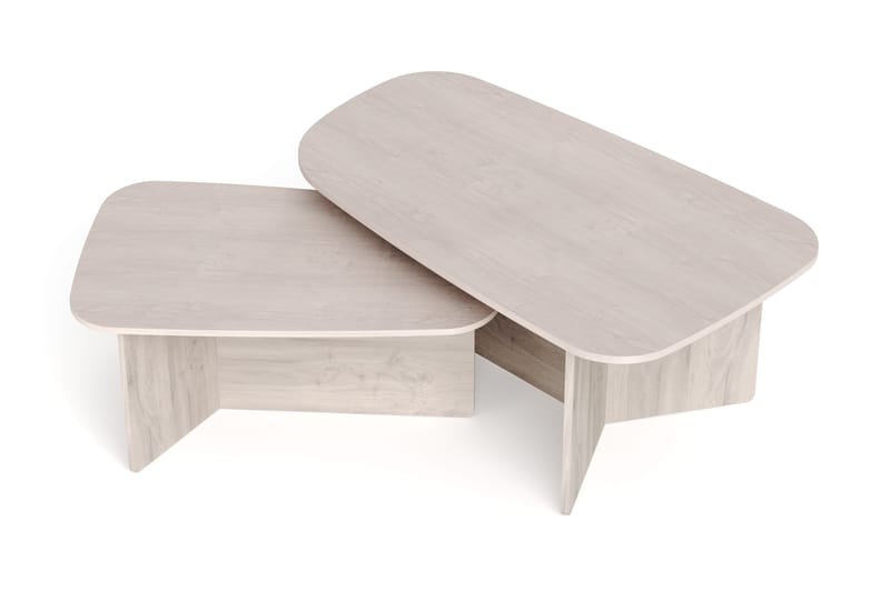 Vento settbord, sofabord 120 x 70 cm + 90 x 60 cm - Hvitlasert eik - Møbler - Bord - Sofabord & salongbord