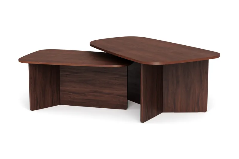 Vento settbord, sofabord 120 x 70 cm + 90 x 60 cm, Valnøtt