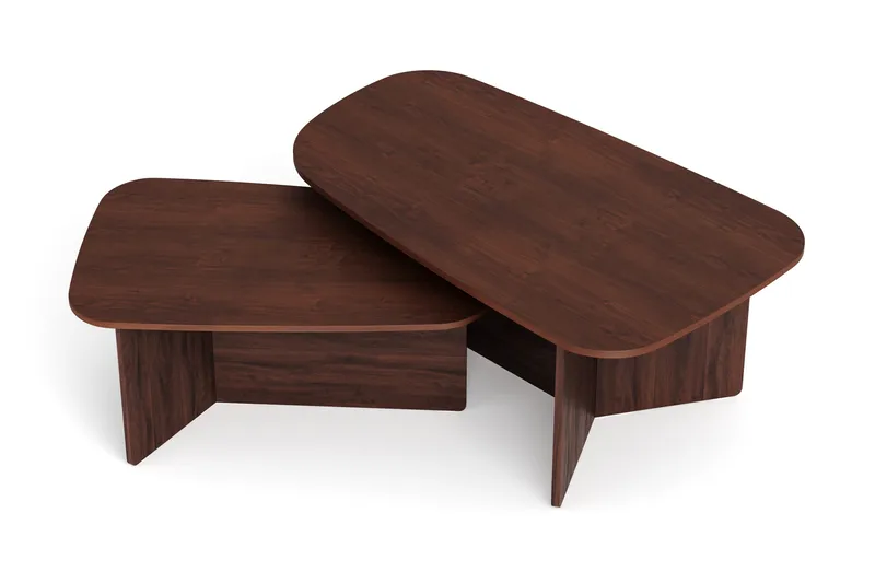 Vento settbord, sofabord 120 x 70 cm + 90 x 60 cm - Valnøtt - Møbler - Bord - Sofabord & salongbord