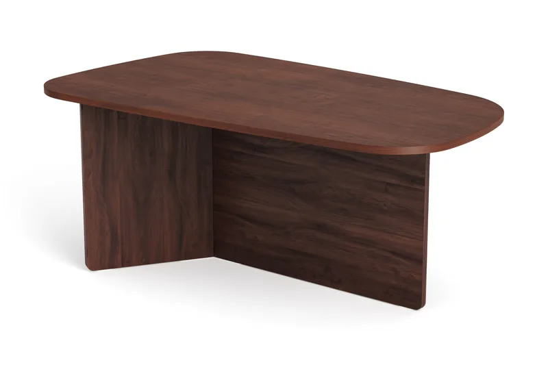 Vento sofabord 120 x 70 cm, ovalt i tre, Valnøtt