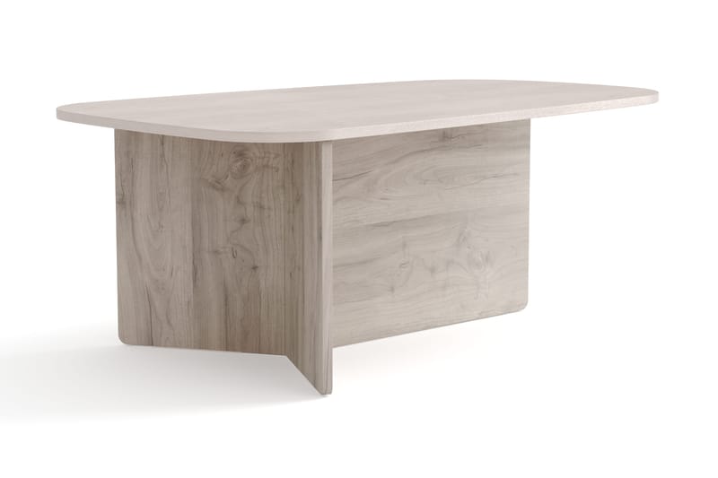 Vento Sofabord 120x70 cm ovalt i tre - Hvitlasert eik - Møbler - Bord - Sofabord & salongbord