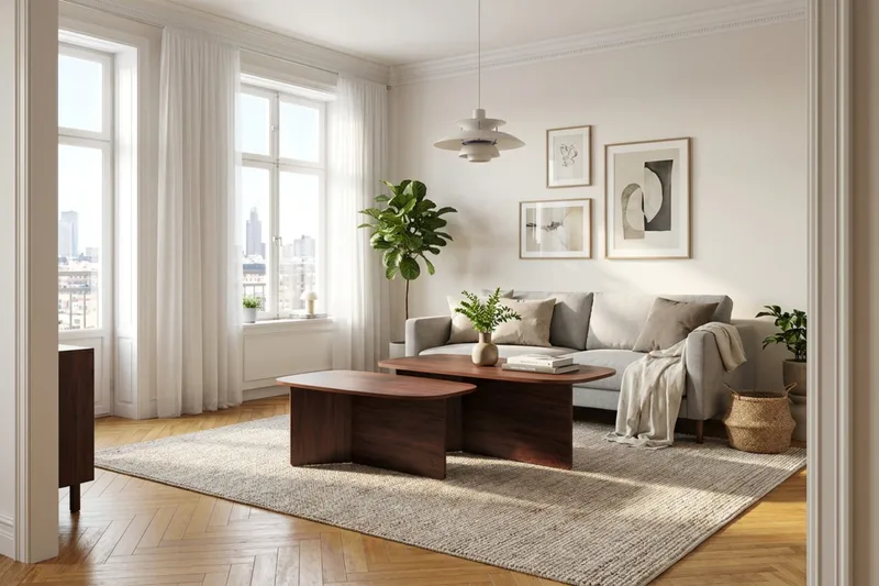 Vento sofabord 90 x 60 cm, ovalt i tre - Valnøtt - Møbler - Bord - Sofabord & salongbord