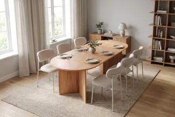 Vera oval spisegruppe 180 cm med 6 Lucy spisestoler - Eik - Møbler - Bord - Spisegruppe