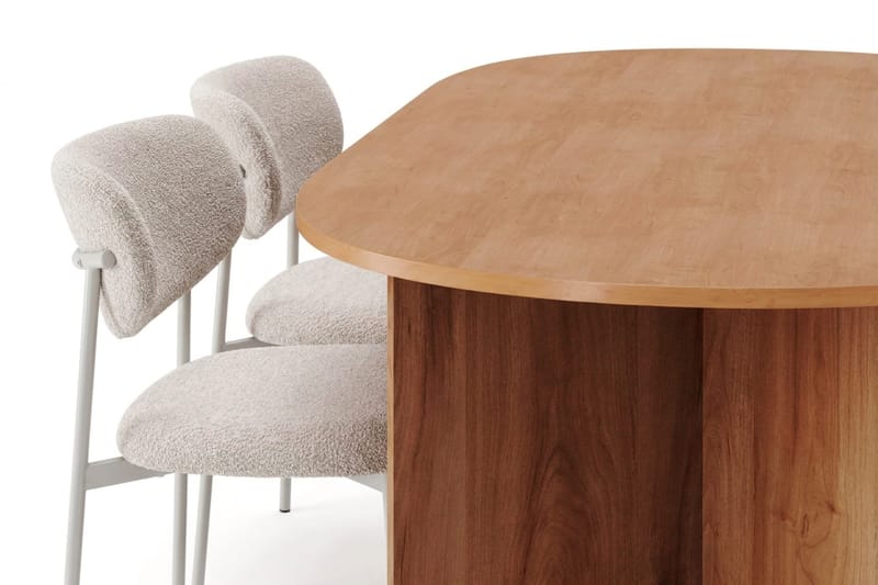 Vera oval spisegruppe 180 cm med 6 Lucy spisestoler - Eik - Møbler - Bord - Spisegruppe