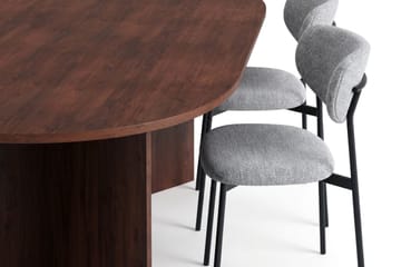 Vera oval spisegruppe 180 cm med 6 Lucy spisestoler - Valnøtt - Møbler - Bord - Spisegruppe