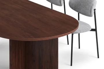 Vera oval spisegruppe 220 cm med 6 Lucy spisestoler - Valnøtt - Møbler - Bord - Spisegruppe