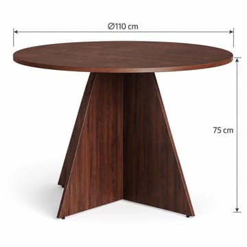 Vera Rund Spisegruppe 110 cm – Spisebord med 4 Katy Spisestoler med Tre- og Valnøttutseende - Brun - Møbler - Bord - Spisegruppe