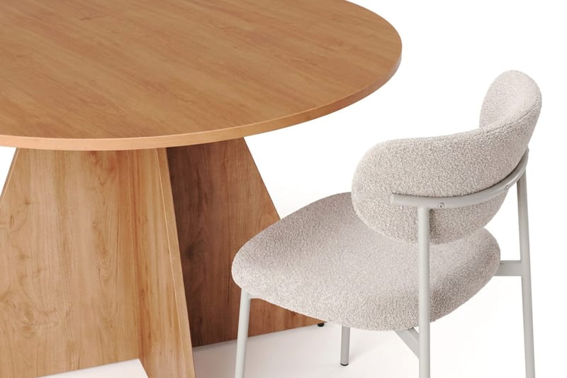 Vera rund spisegruppe 110 cm med 4 Lucy spisestoler - Eik - Møbler - Bord - Spisegruppe