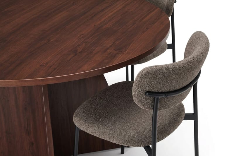 Vera rund spisegruppe 110 cm med 4 Lucy spisestoler - Valnøtt - Møbler - Bord - Spisegruppe