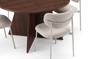 Vera rund spisegruppe 110 cm med 4 Lucy spisestoler - Valnøtt - Møbler - Bord - Spisegruppe
