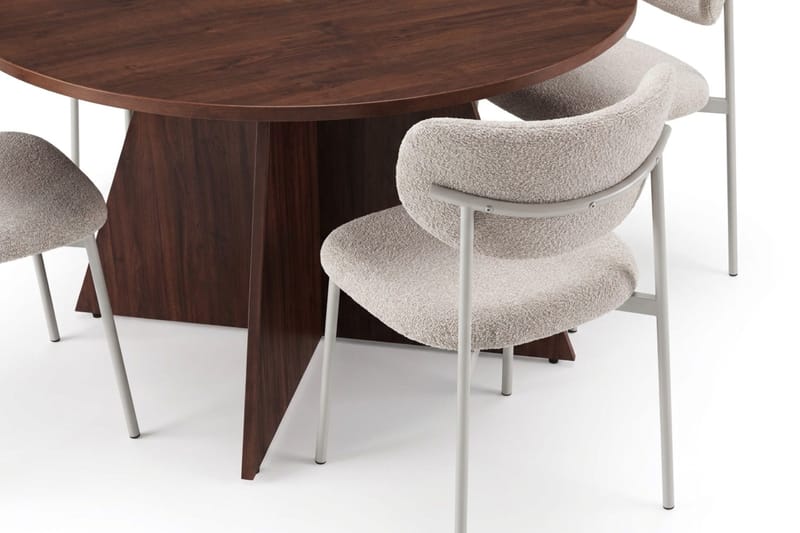 Vera rund spisegruppe 110 cm med 4 Lucy spisestoler - Valnøtt - Møbler - Bord - Spisegruppe
