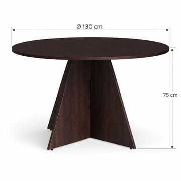 Vera Rund Spisegruppe 130 cm – Spisebord med 6 Elsie Spisestoler med Tre- og Røkt Eik-utseende - Mørkebrun|Beige - Møbler - Bord - Spisegruppe