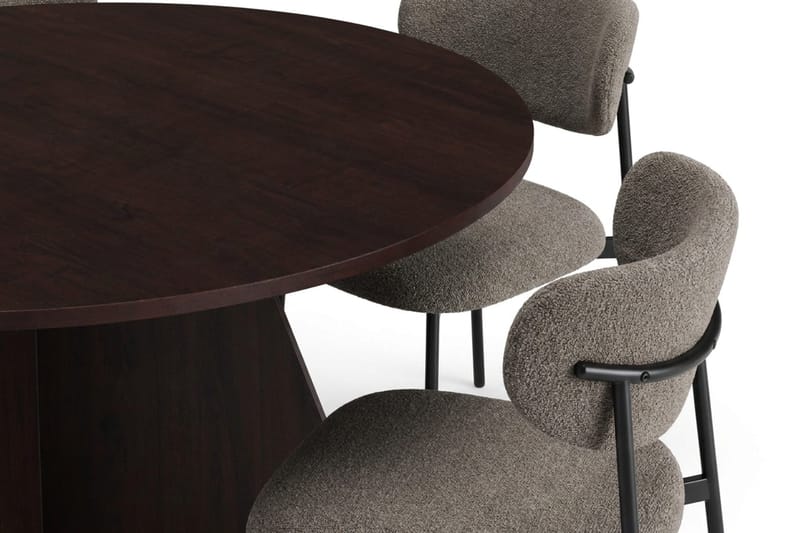 Vera rund spisegruppe 150 cm med 6 Lucy spisestoler - Røkt eik - Møbler - Bord - Spisegruppe