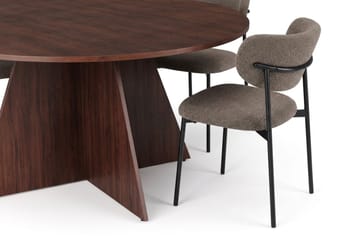 Vera rund spisegruppe 150 cm med 6 Lucy spisestoler - Valnøtt - Møbler - Bord - Spisegruppe