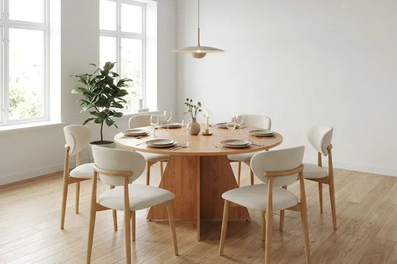 Vera rundt spisebord ø130 cm Finér - Eik - Møbler - Bord - Spisebord & kjøkkenbord
