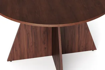 Vera Rundt Spisebord 110 cm med Tre- og Valnøttutseende - Valnøtt - Møbler - Bord - Spisebord & kjøkkenbord