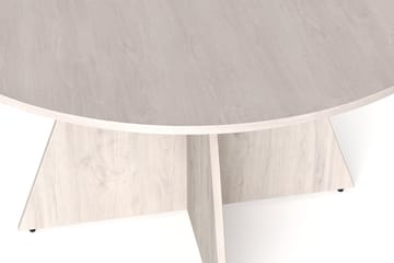 Vera Rundt Spisebord 130 cm med Tre- og Hvitlasert Eik-utseende - Hvitbeiset eik - Møbler - Bord - Spisebord & kjøkkenbord