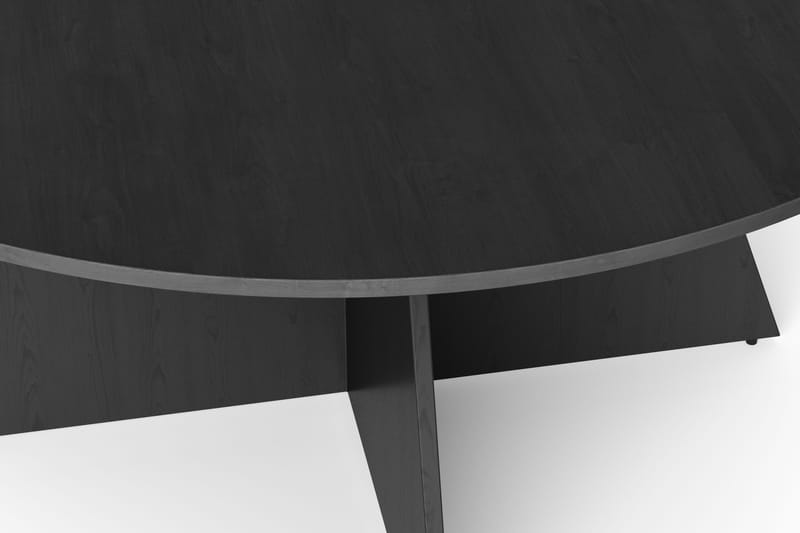 Vera Rundt Spisebord 150 cm med Tre- og Sortlaserte Eik-utseende - Svartbeiset eik - Møbler - Bord - Spisebord & kjøkkenbord