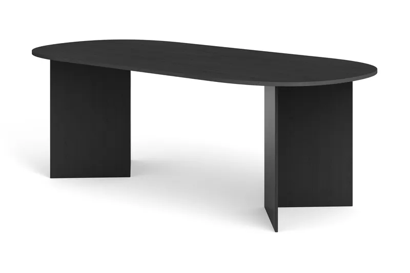 Vera Spisebord Oval 220x100 cm Finér, Svart