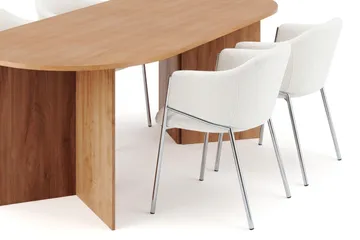 Vera spisegruppe, oval 180 cm, med 6 Filip spisestoler - Eik - Møbler - Bord - Spisegruppe