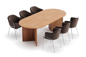 Vera spisegruppe, oval 180 cm, med 6 Filip spisestoler - Eik - Møbler - Bord - Spisegruppe