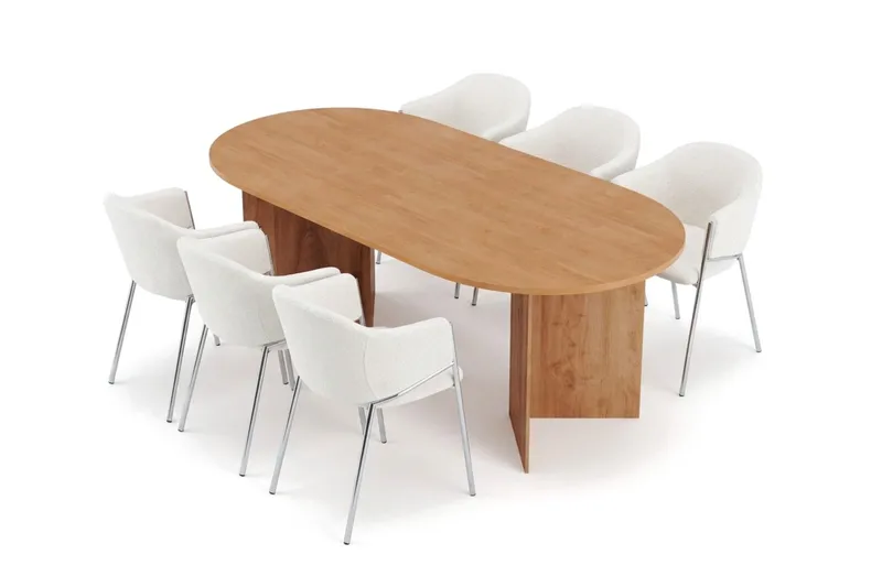 Vera spisegruppe, oval 180 cm, med 6 Filip spisestoler - Eik - Møbler - Bord - Spisegruppe