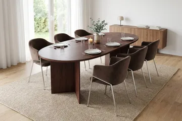 Vera spisegruppe, oval 180 cm, med 6 Filip spisestoler - Valnøtt - Møbler - Bord - Spisegruppe