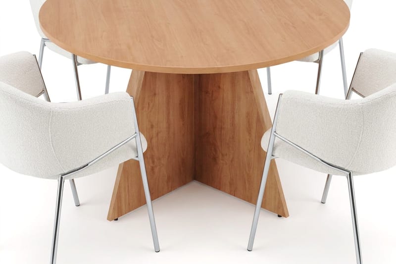Vera spisegruppe, rund 110 cm, med 4 Filip spisestoler - Eik - Møbler - Bord - Spisegruppe