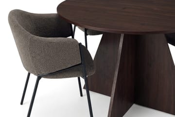 Vera spisegruppe, rund 110 cm, med 4 Filip spisestoler - Røkt eik - Møbler - Bord - Spisegruppe
