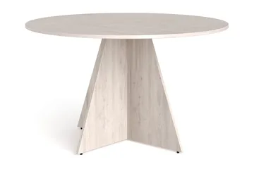 Vera Spisegruppe 130 cm rund Hvitlasert med 6 Eira Spisestoler - Hvitlasert eik - Møbler - Bord - Spisegruppe