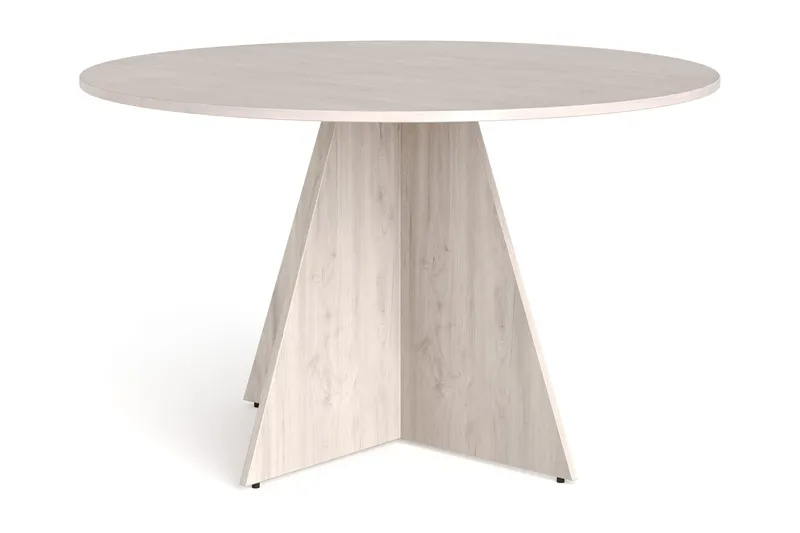 Vera Spisegruppe 130 cm rund Hvitlasert med 6 Eira Spisestoler - Hvitlasert eik - Møbler - Bord - Spisegruppe