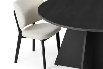 Vera Spisegruppe 130 cm rund i Svart med 6 Eira Spisestoler - Svartbeiset eik - Møbler - Bord - Spisegruppe