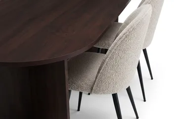 Vera spisegruppe 180 cm oval med 6 Nibe Plus spisestoler - Røkt eik - Møbler - Bord - Spisegruppe
